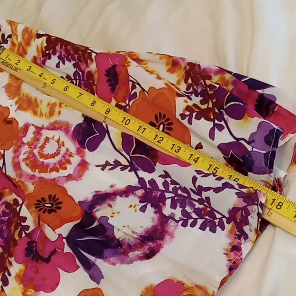 Byergirl Girls Floral XL(16) pleated Lined Skirt. Flowy, Boho, Carefree, Dressy